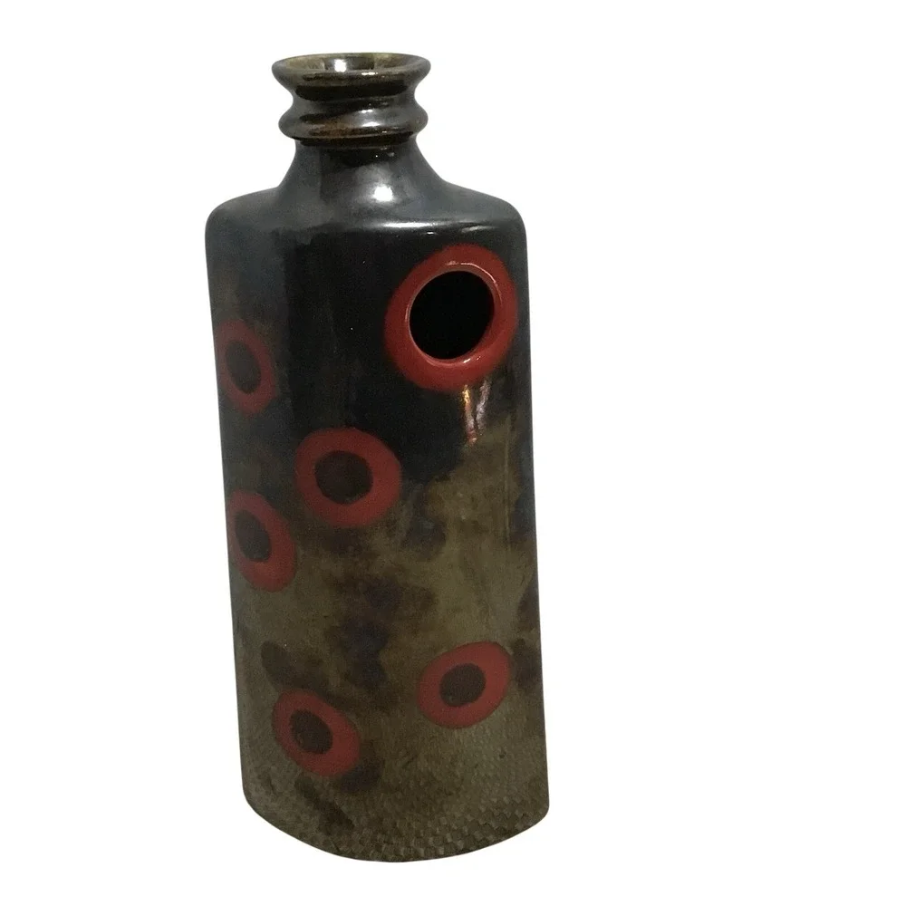 Large Abstract Vase Modern Art Glass Ceramic Hematite Decorative Unique‎